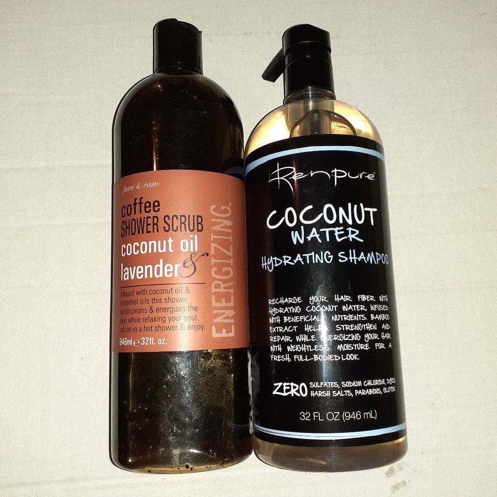 Set of 2 Coconut Shampoo & Coffee Scrub Both
